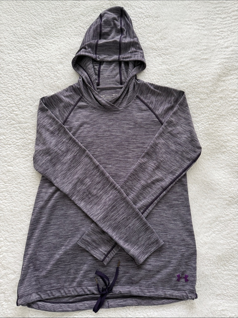 Under Armour Purple Heathered Hooded Long Sleeve Pullover size Small